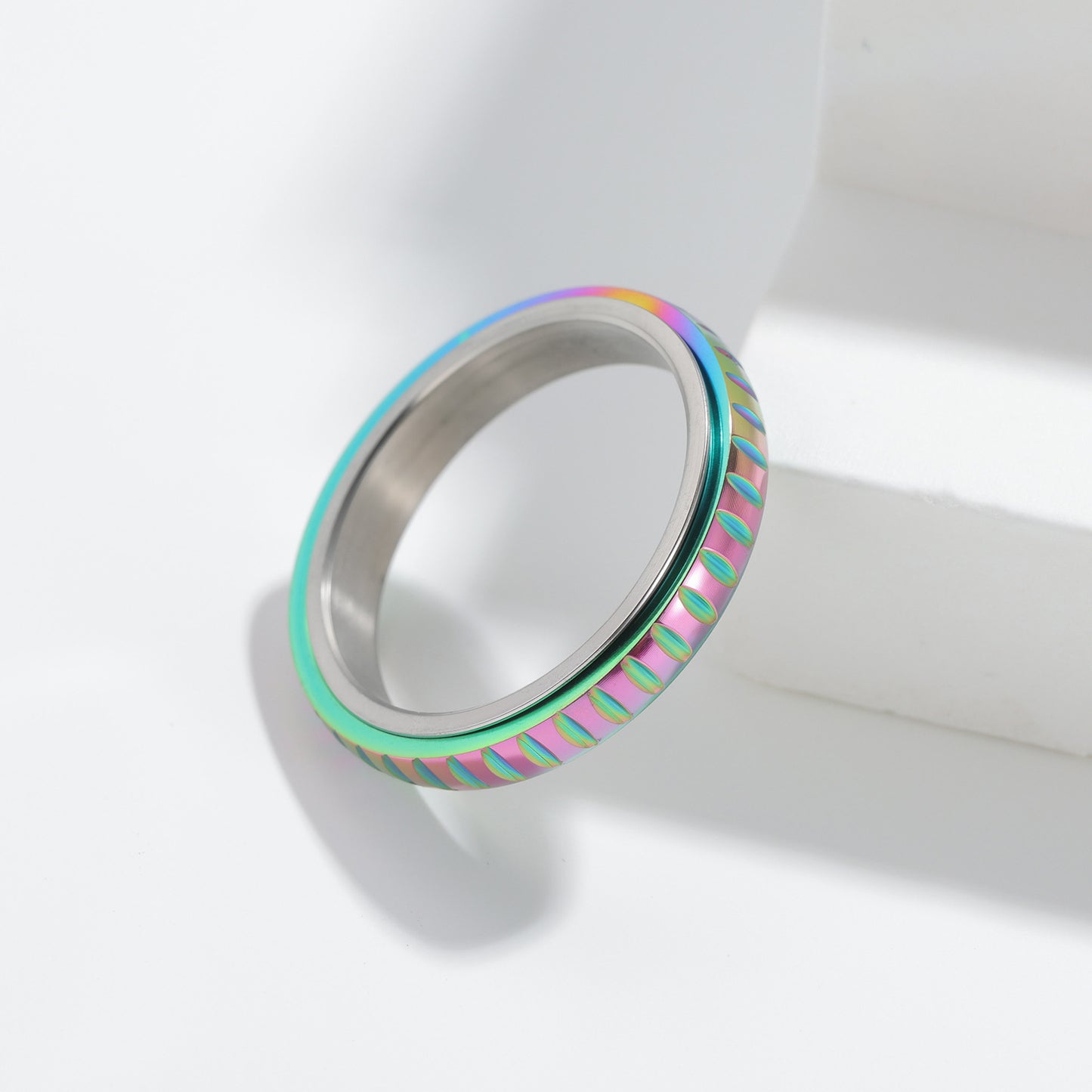 Rotating Ring 4mm Stainless Steel Stress Relief for Women