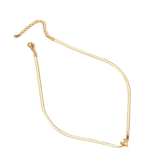 Trendy lowercase letter charm necklace with electroplated alloy chain - Vienna Verve Collection