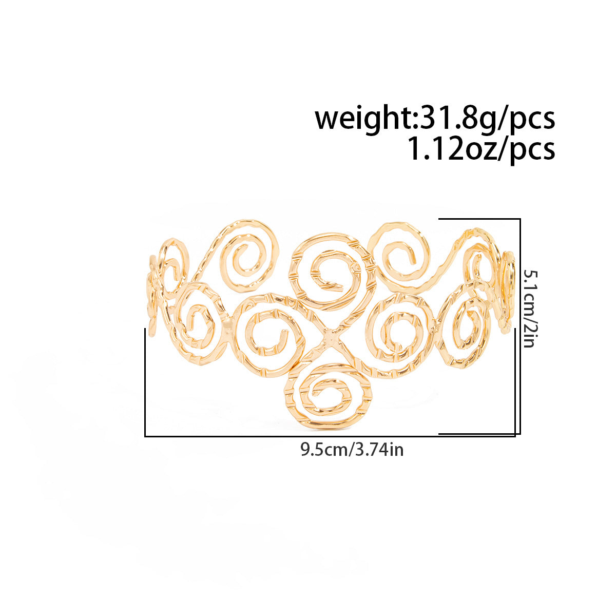 Planderful Vienna Verve Retro Spiral Arm Bracelet For Fashionable Women Statement Geometric