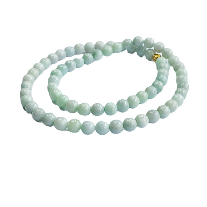 Natural Jade Necklace A Grade Light Colour Bead String