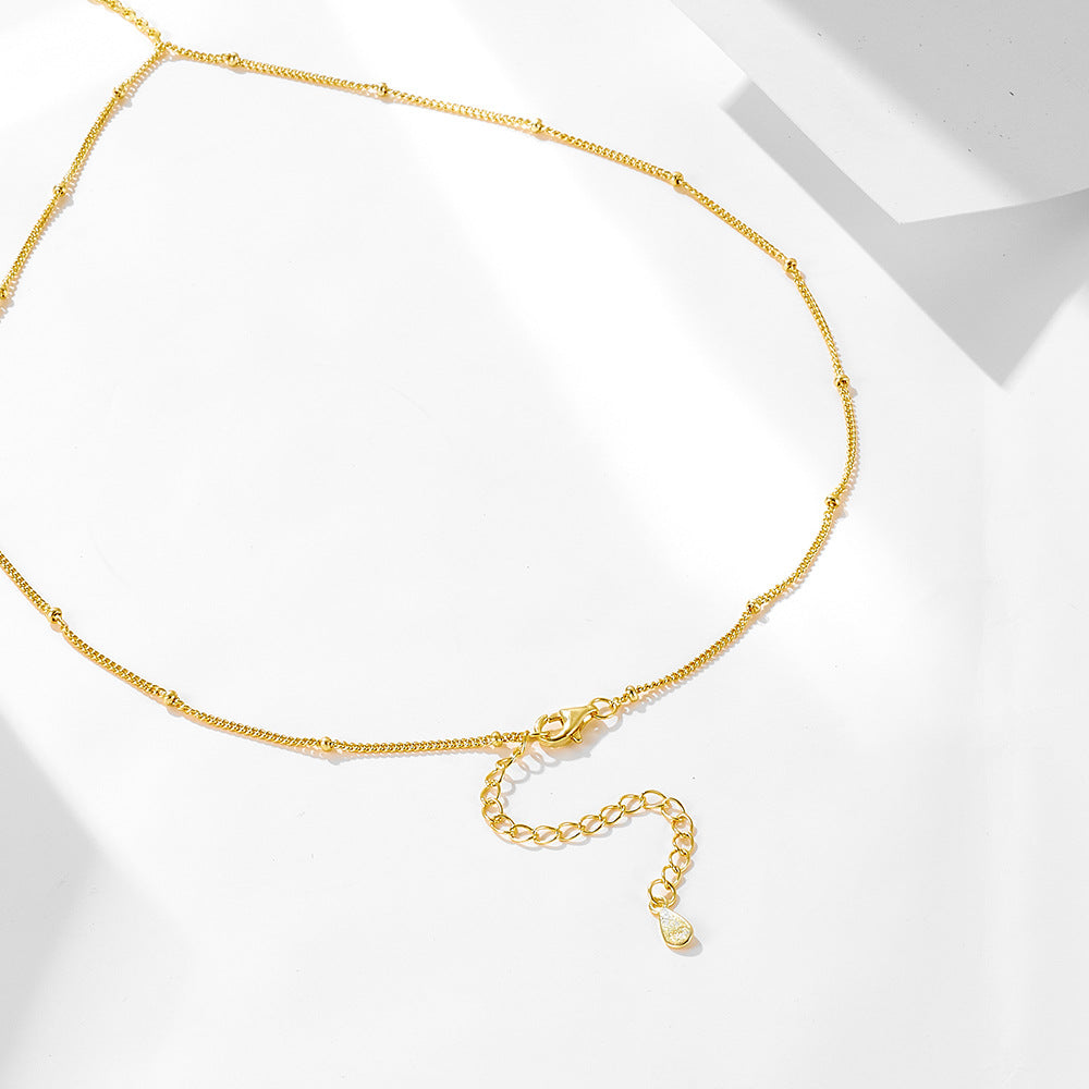 S925 Sterling Silver Y-Shaped Natural Cultured Pearl Collarbone Necklace Long Fringed Chain Sweater