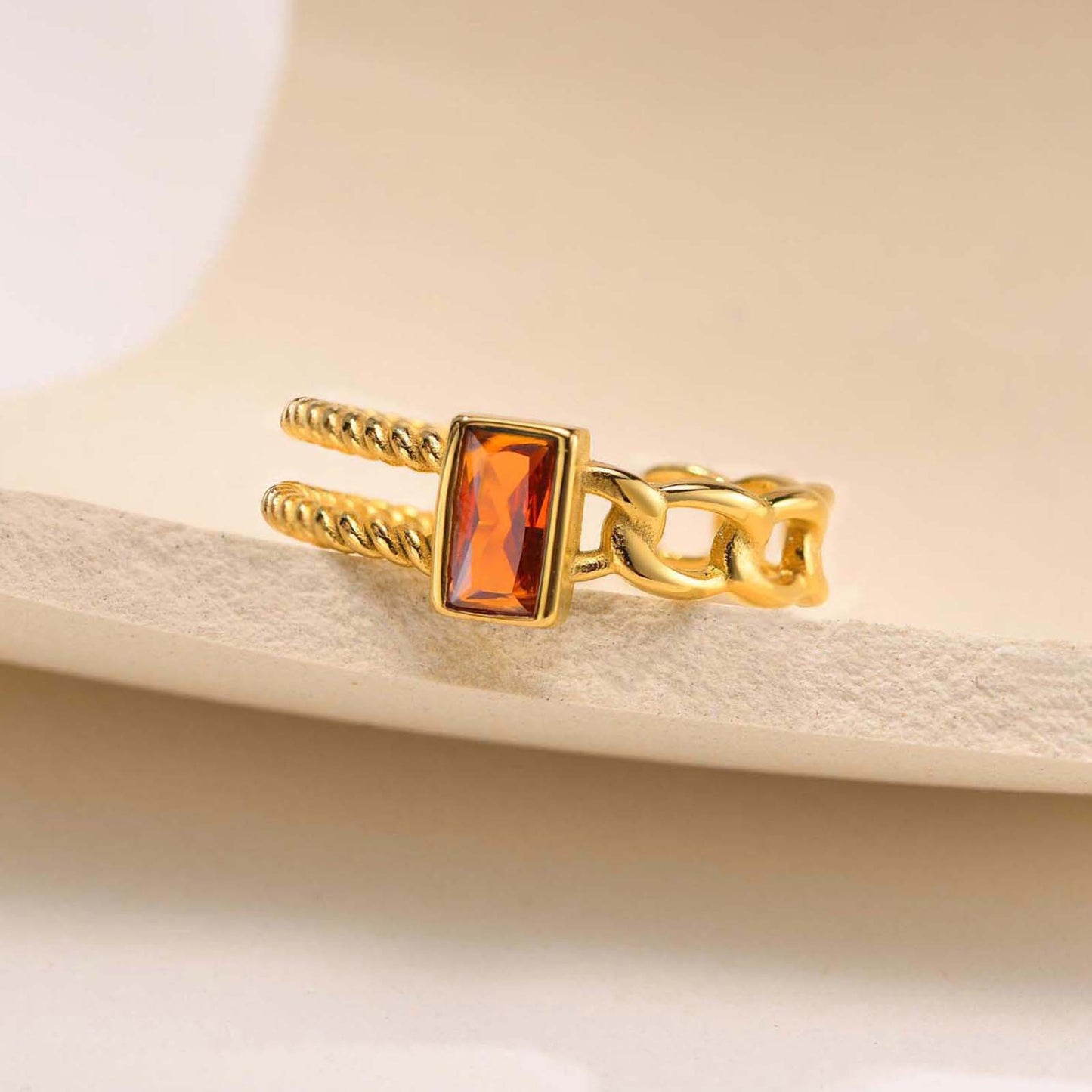 Cross-Border Jewelry Stainless Steel Zircon Open Ring