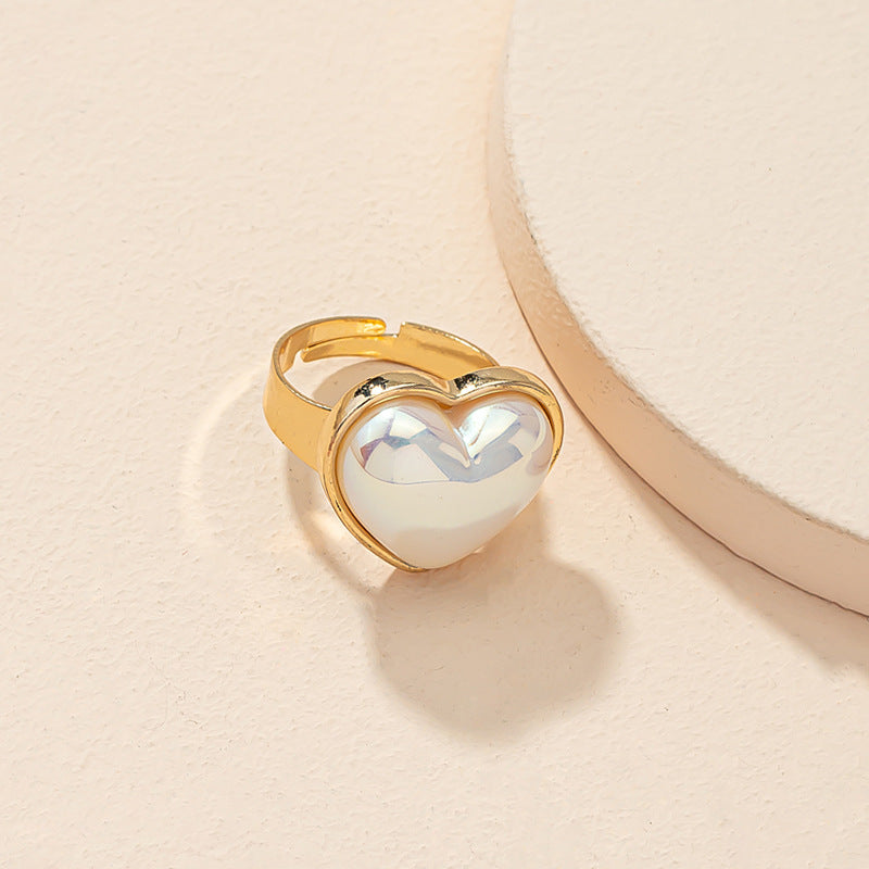 Heart Shaped Pearl Ring - Elegant and Stylish Women's Jewelry