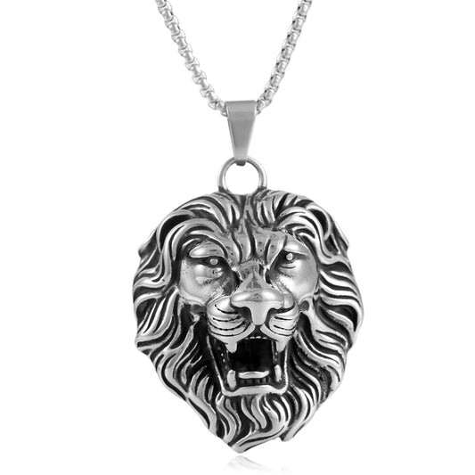 European And American Stainless Steel Lion Pendant Necklace