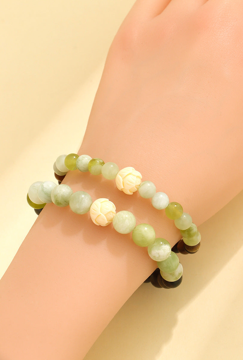 Green Sandalwood Couple Bracelet