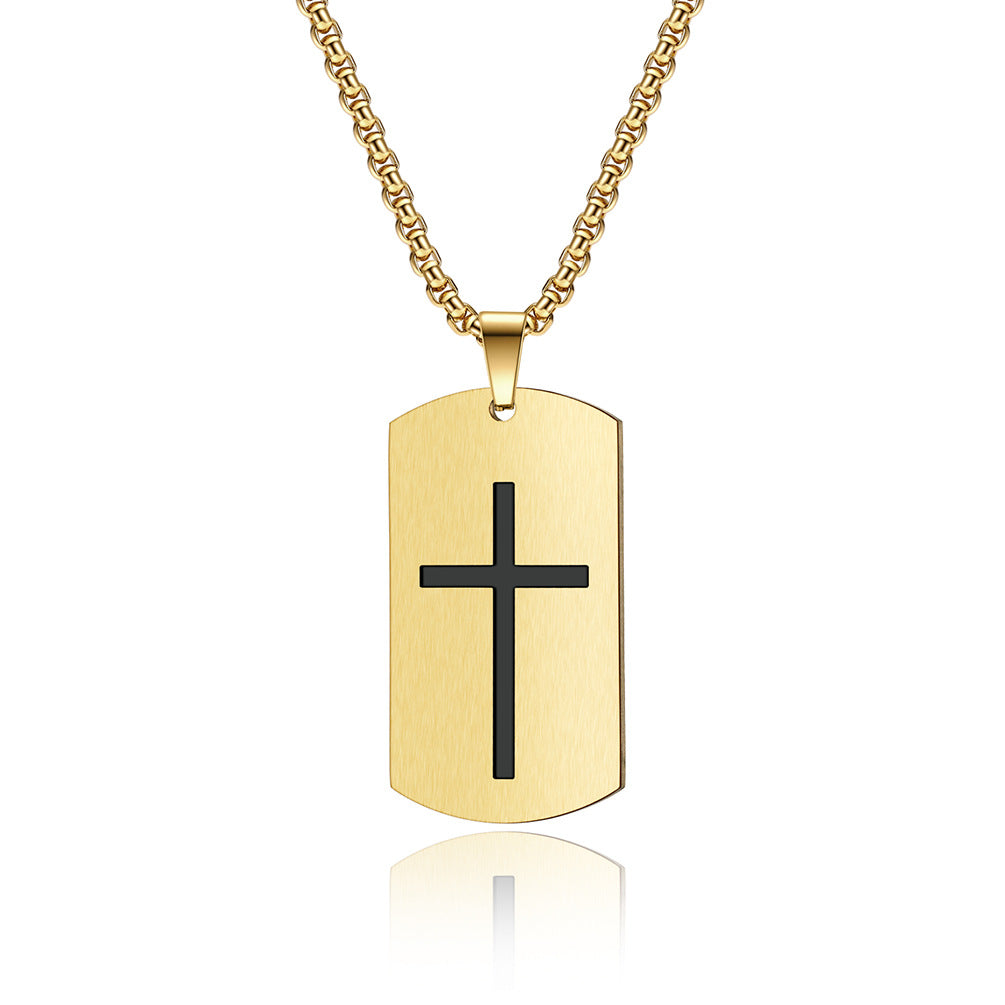 Elegant Stainless Steel Crusader Necklace for Discerning Men
