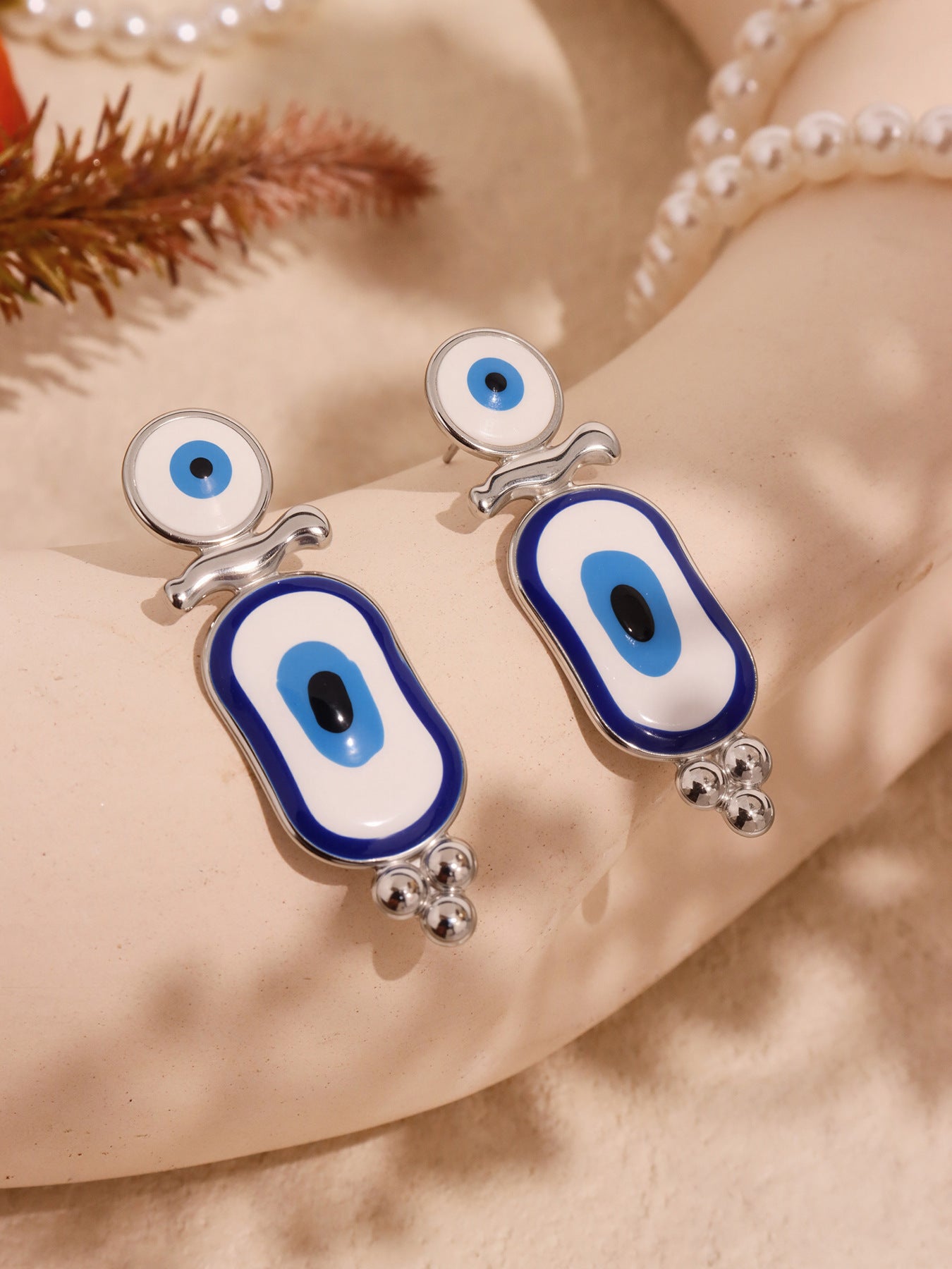 Planderful Devil Eye Earrings Blue Enamel For Her Gift