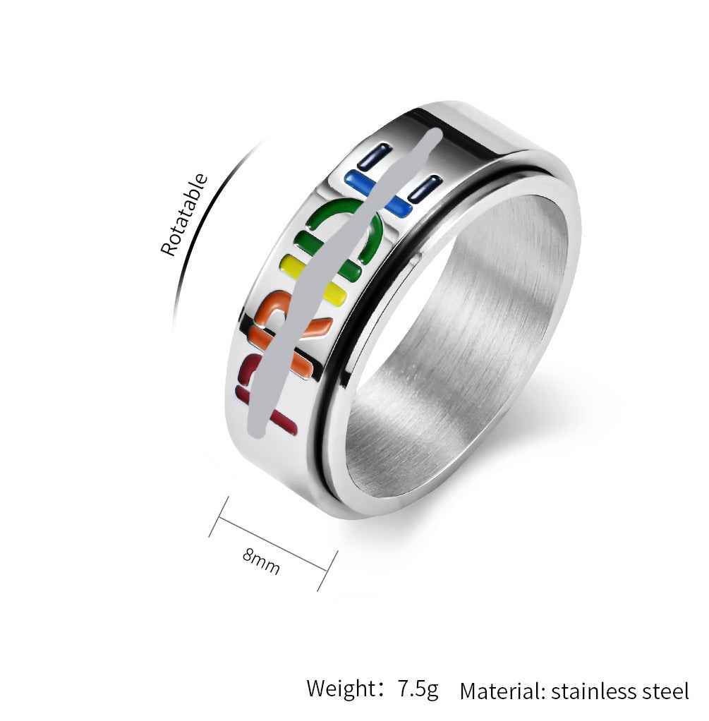 Planderful Everyday Genie Rotating Titanium Steel Ring For Anxiety Relief And Stress Decompression For Men And Women