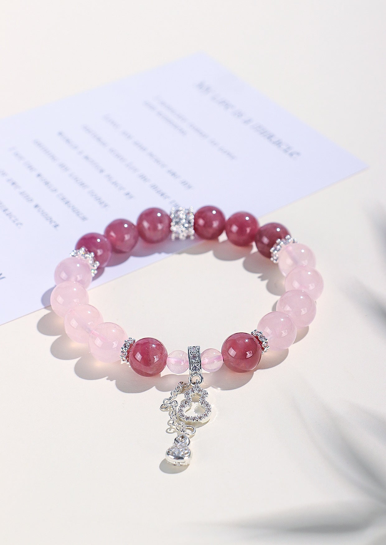 Planderful Fortune's Favor Bracelet – Elegant Pink Crystal Design