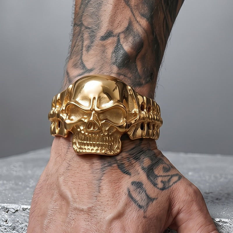 Titanium Steel – Punk Skull Ghost Head Men's Bracelet – Stainless Steel Titanium Steel