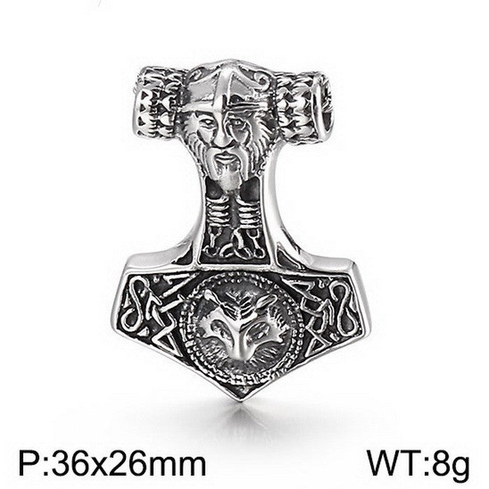 Planderful Dark Wolf Head Pendant Men Titanium Steel