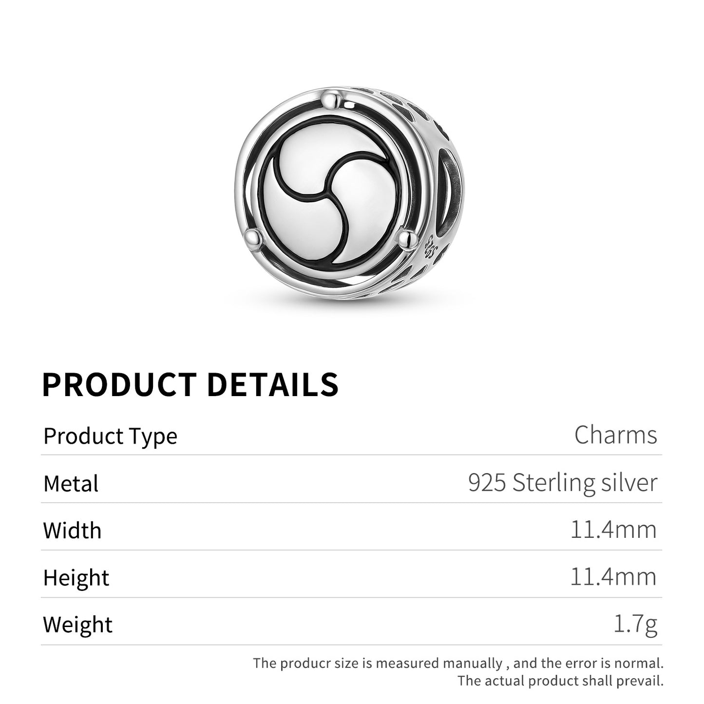 Planderful Jewelry Sterling Silver Beaded Bracelet Pendant