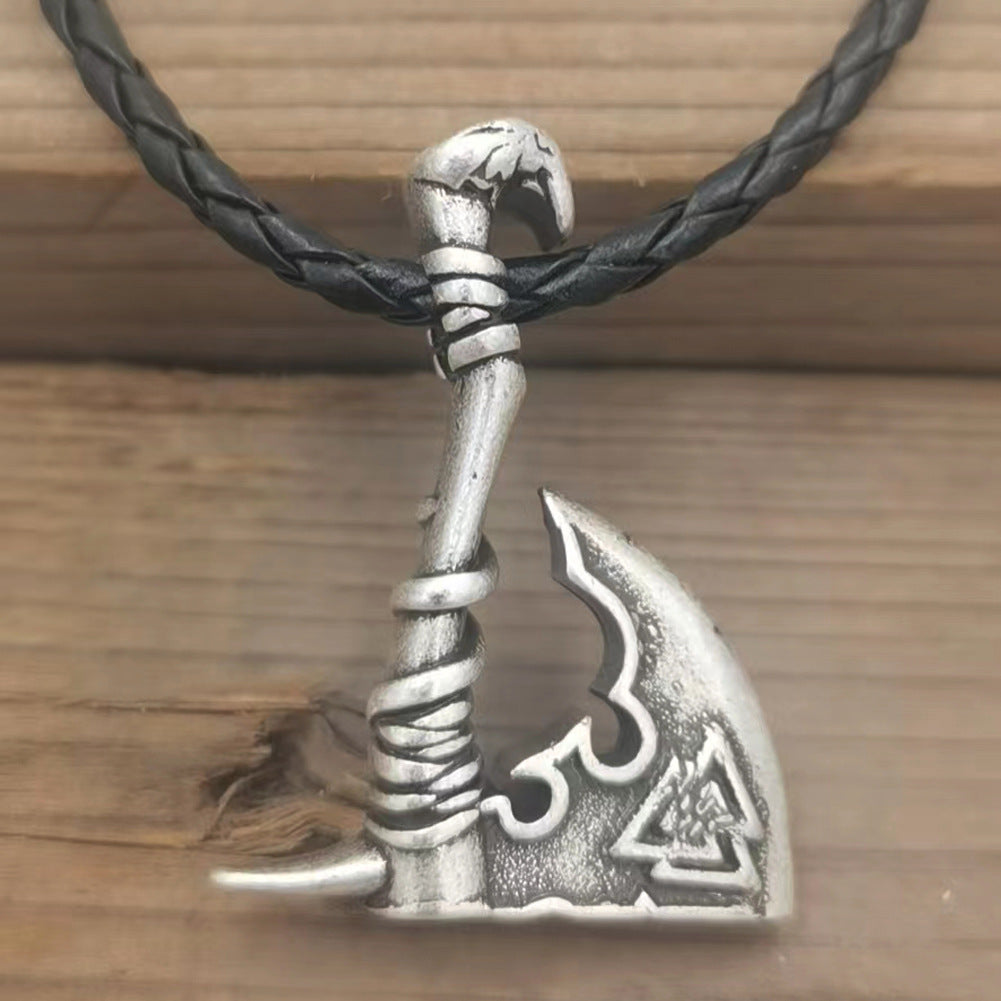 Norse Legacy Titanium Steel Viking Axe Pendant Necklace