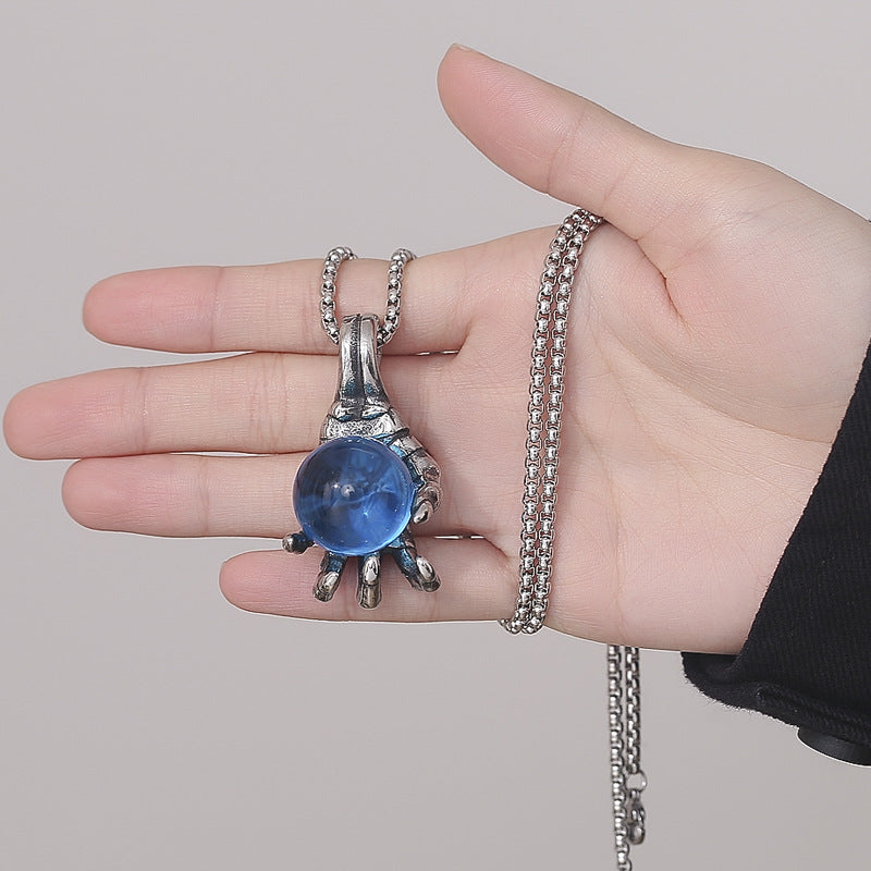 Steel Necklace – Statement Dragon Claw Pendant