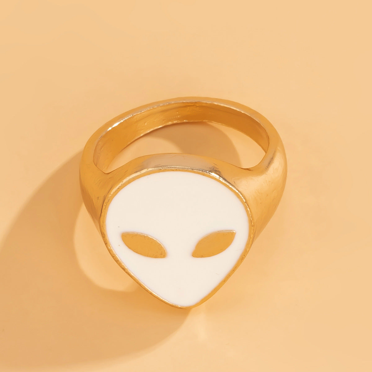 Planderful Oil Drop Ring For Women Versatile Geometric Metal Jewelry Statement Accessory