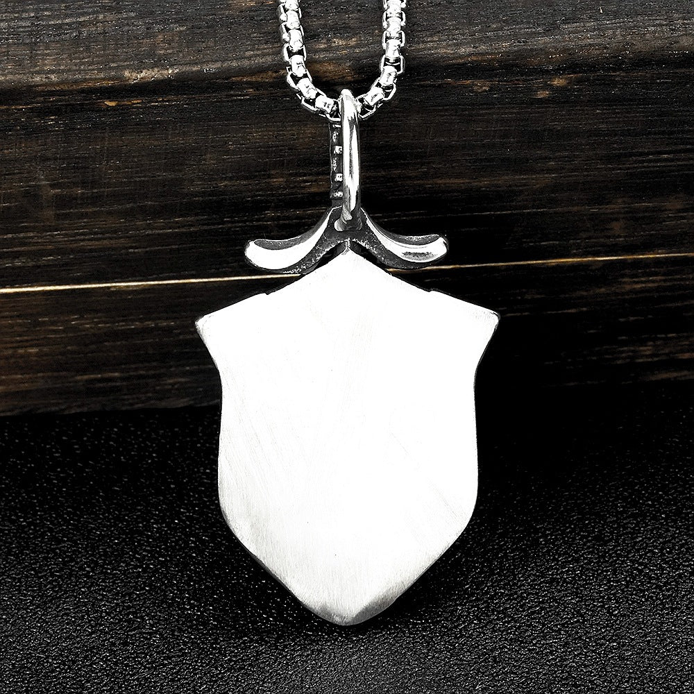 European And American Retro Stainless Steel Viking Wolf Pendant Necklace