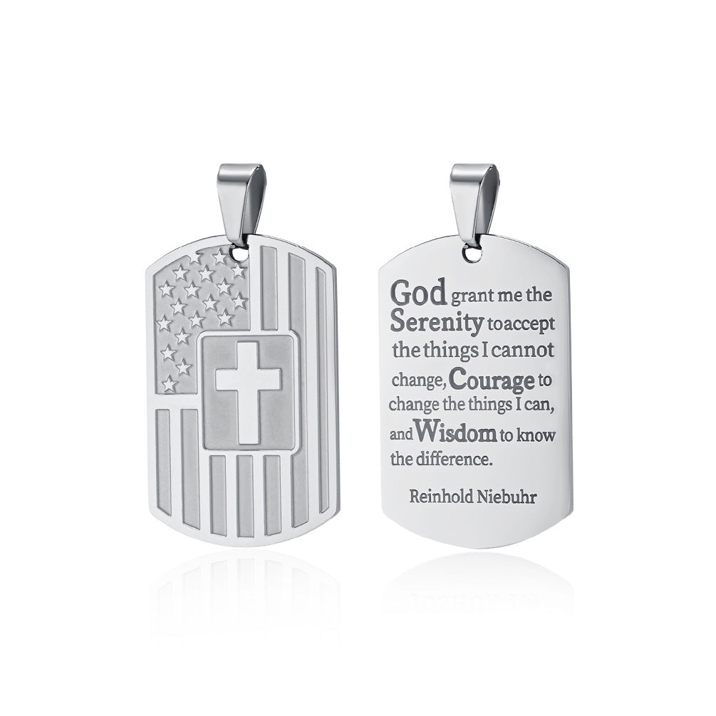 European and American Stars and Stripes Cross Necklace Gift