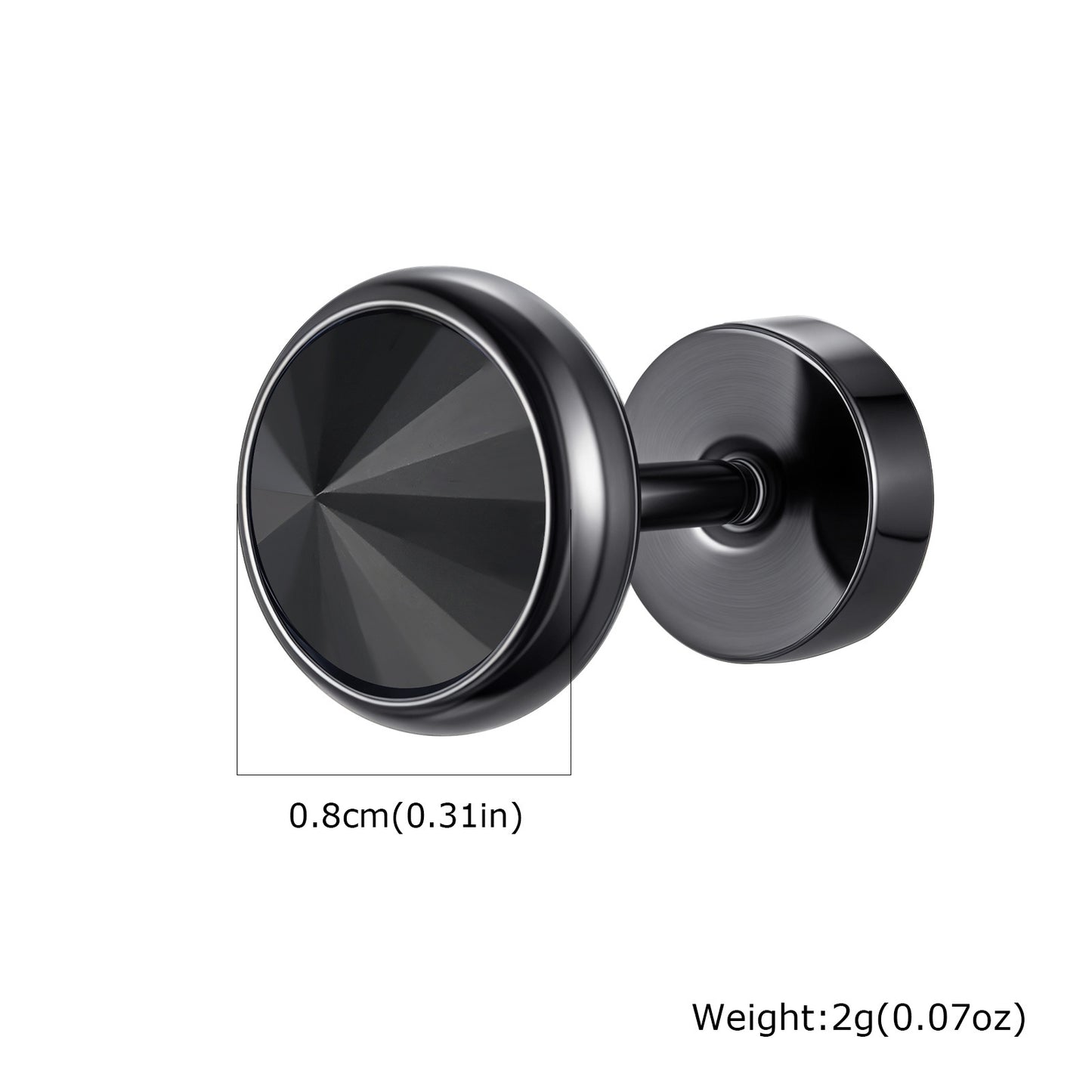 Planderful Stainless Steel White Zircon Stud Earrings Men