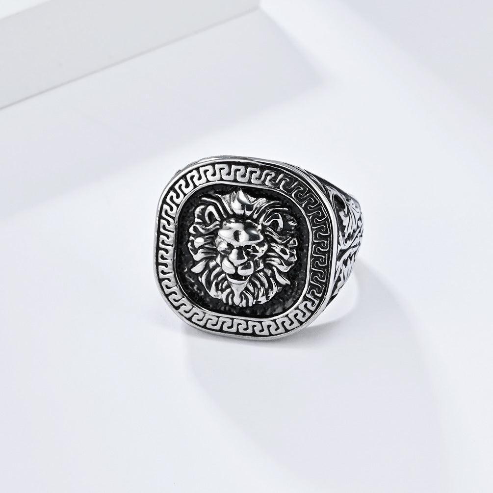 Steel Ring – Statement Lion Head Hip Hop Ring