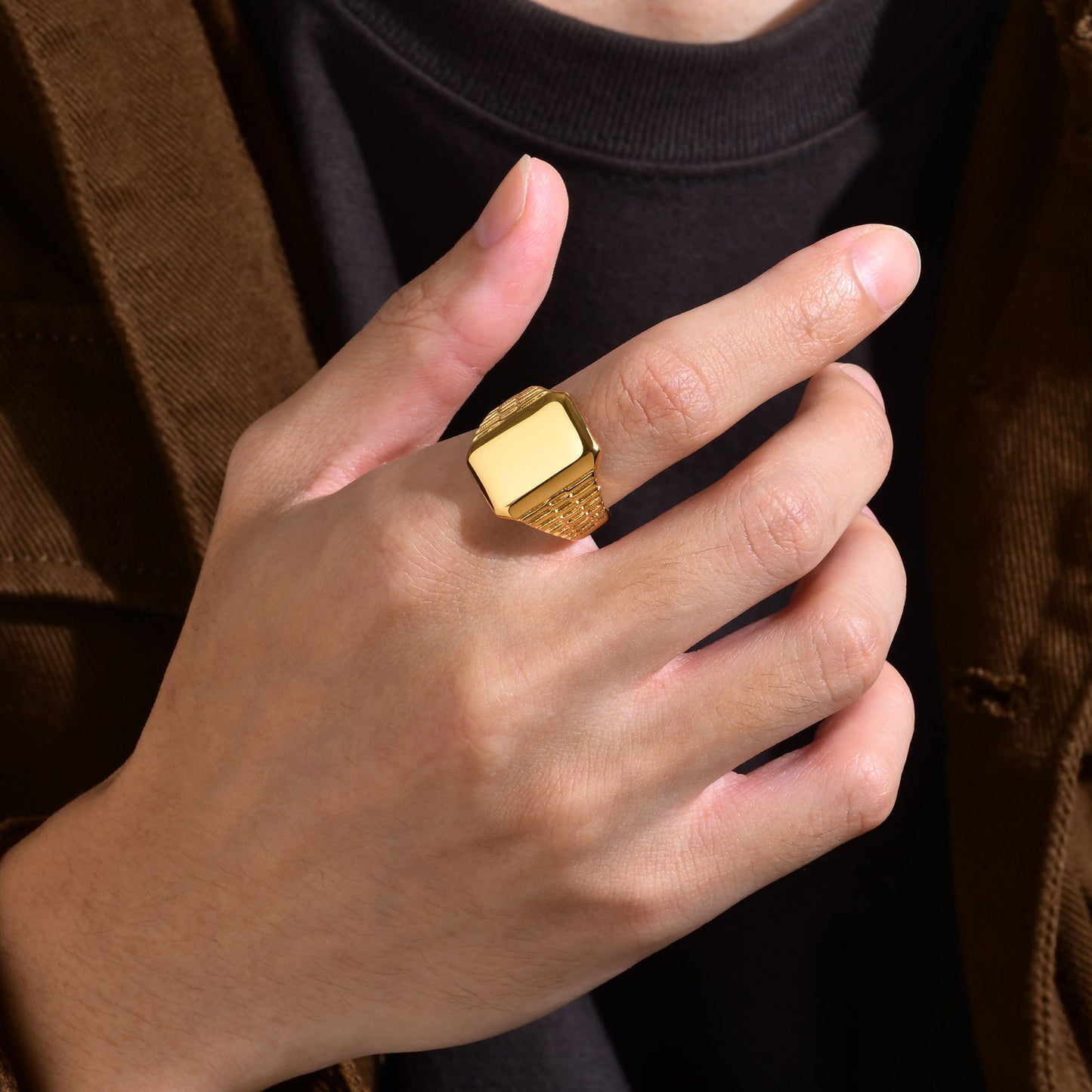 Stainless Steel Cross-Border Ring for Men's Fashion Trend