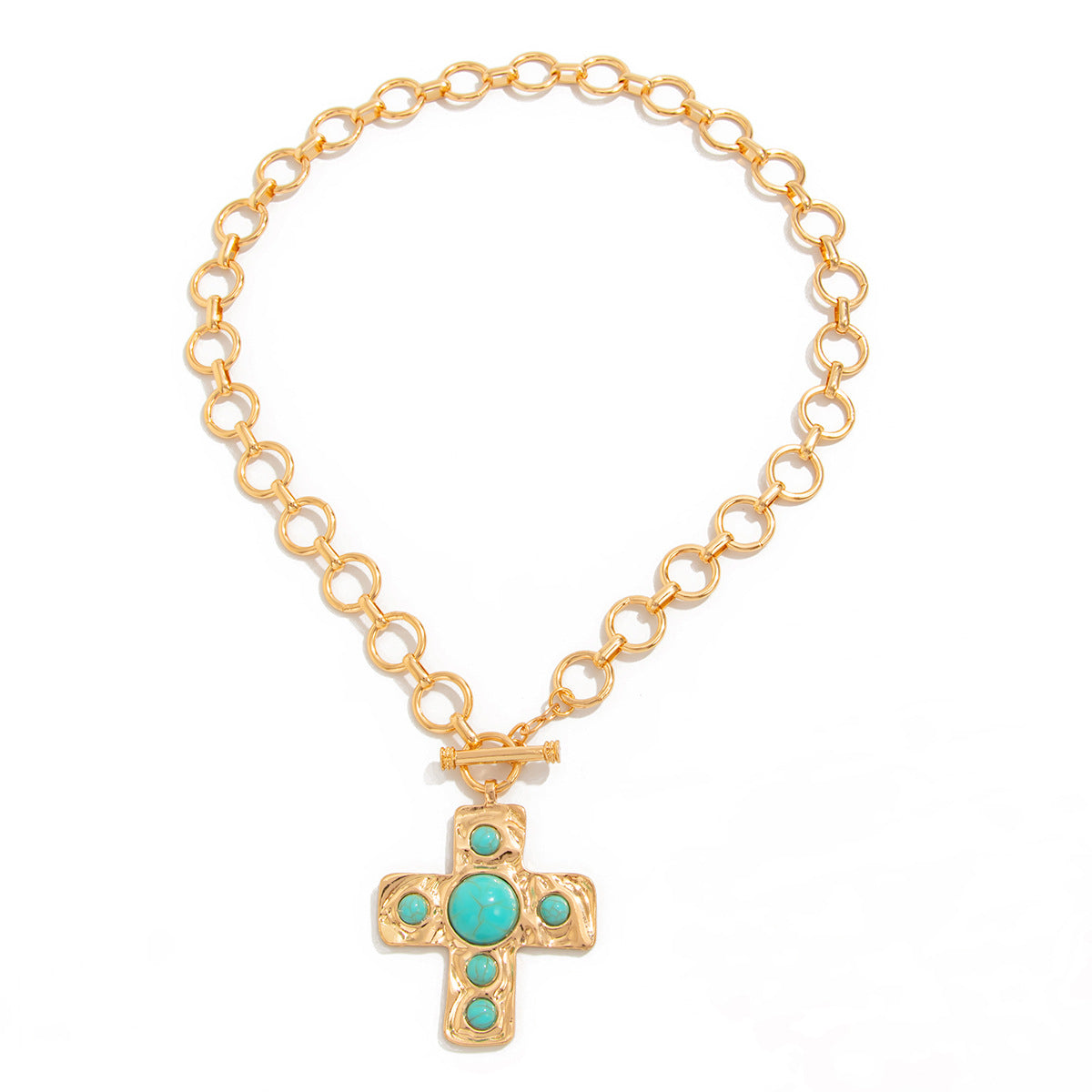 Hip-Hop Cross Toggle Chain Necklace