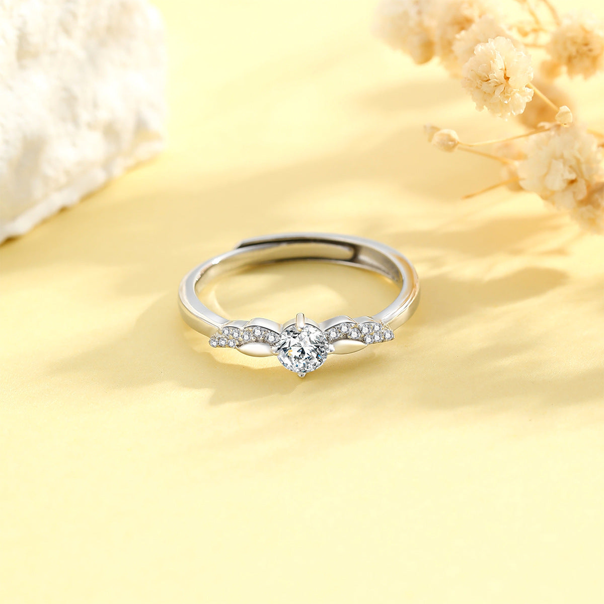 Angel Wings Ring Planderful S925 Sterling Silver Zircon For Women Elegant Versatile Light Luxury Valentines Day Gift