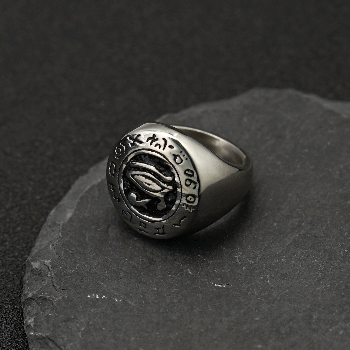 Planderful Eye Of Horus Stainless Steel Ring Unisex Protection Charm For Everyday Style