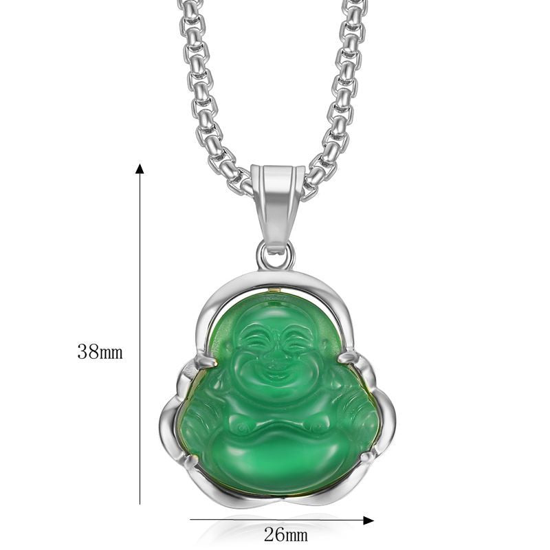 Punk Buddhist Stainless Steel Pendant Necklace