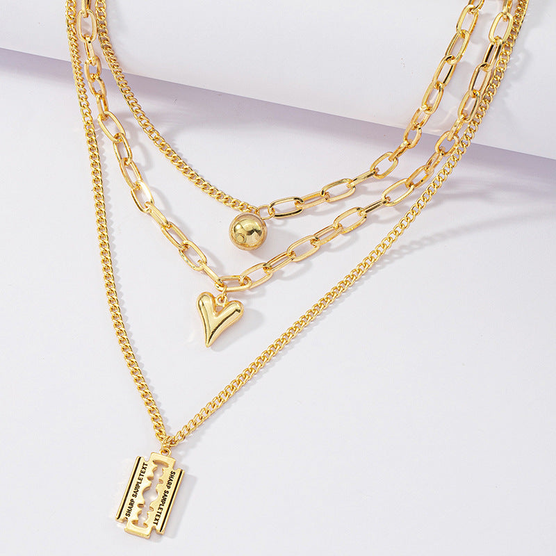 Luxury French Punk Heart Collarbone Necklace