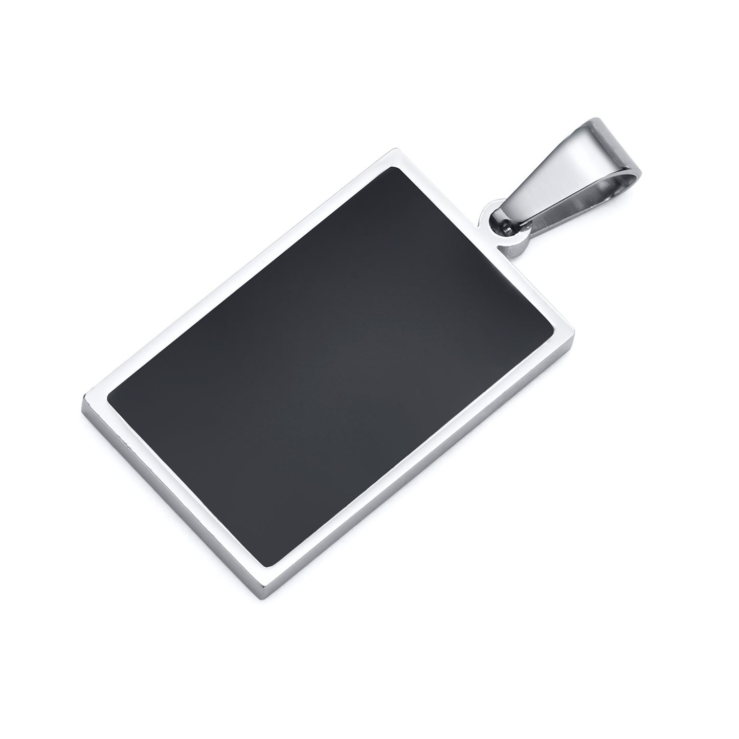 Geometric Pendant Necklace Men's Stainless Steel Epoxy Jewelry