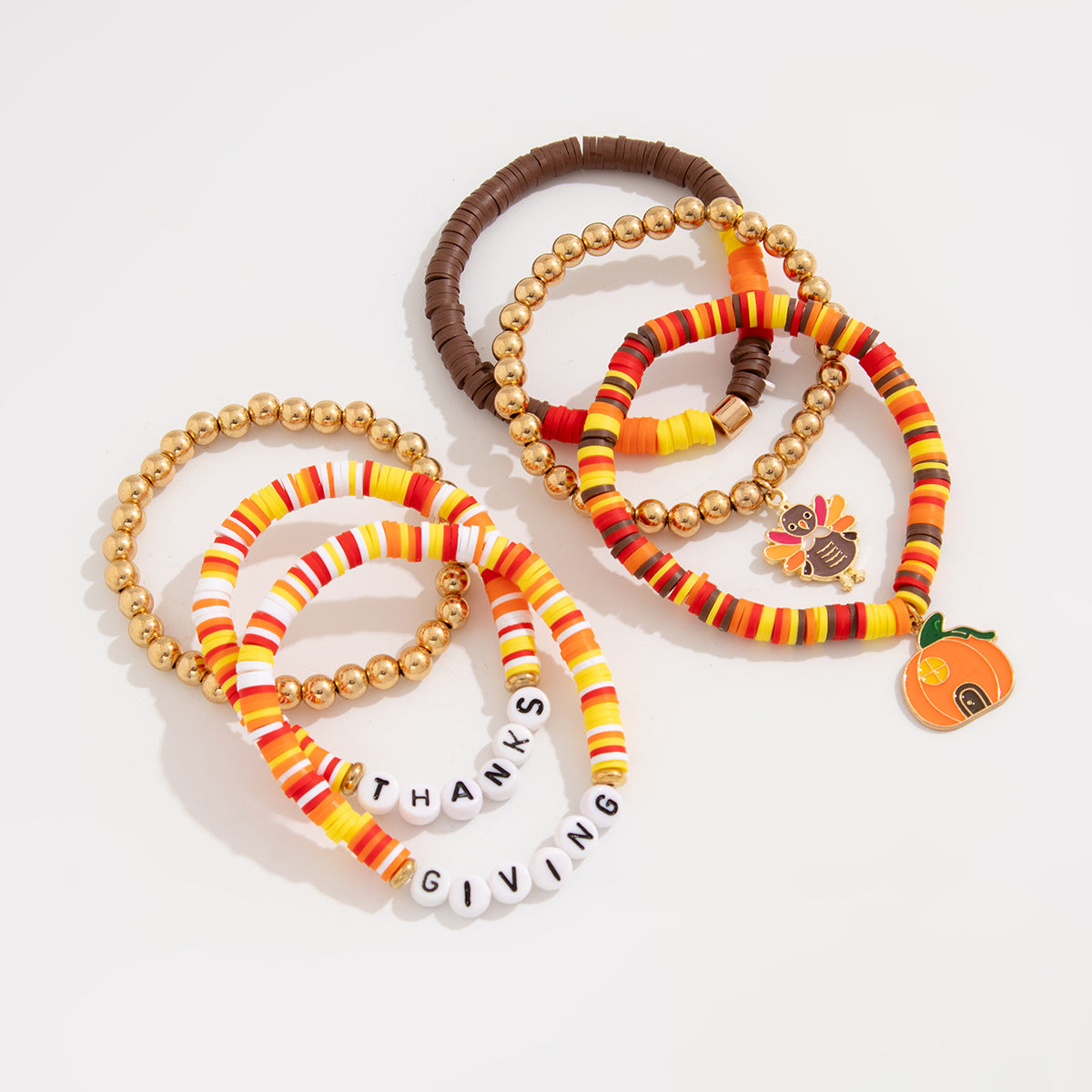 Planderful Thanksgiving Turkey Pendant Bracelet Personalized Letter Pumpkin Gift For Women