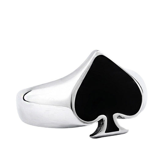 Personalized Titanium Steel Poker Spade Ring for Men and Women - Everyday Genie Collection