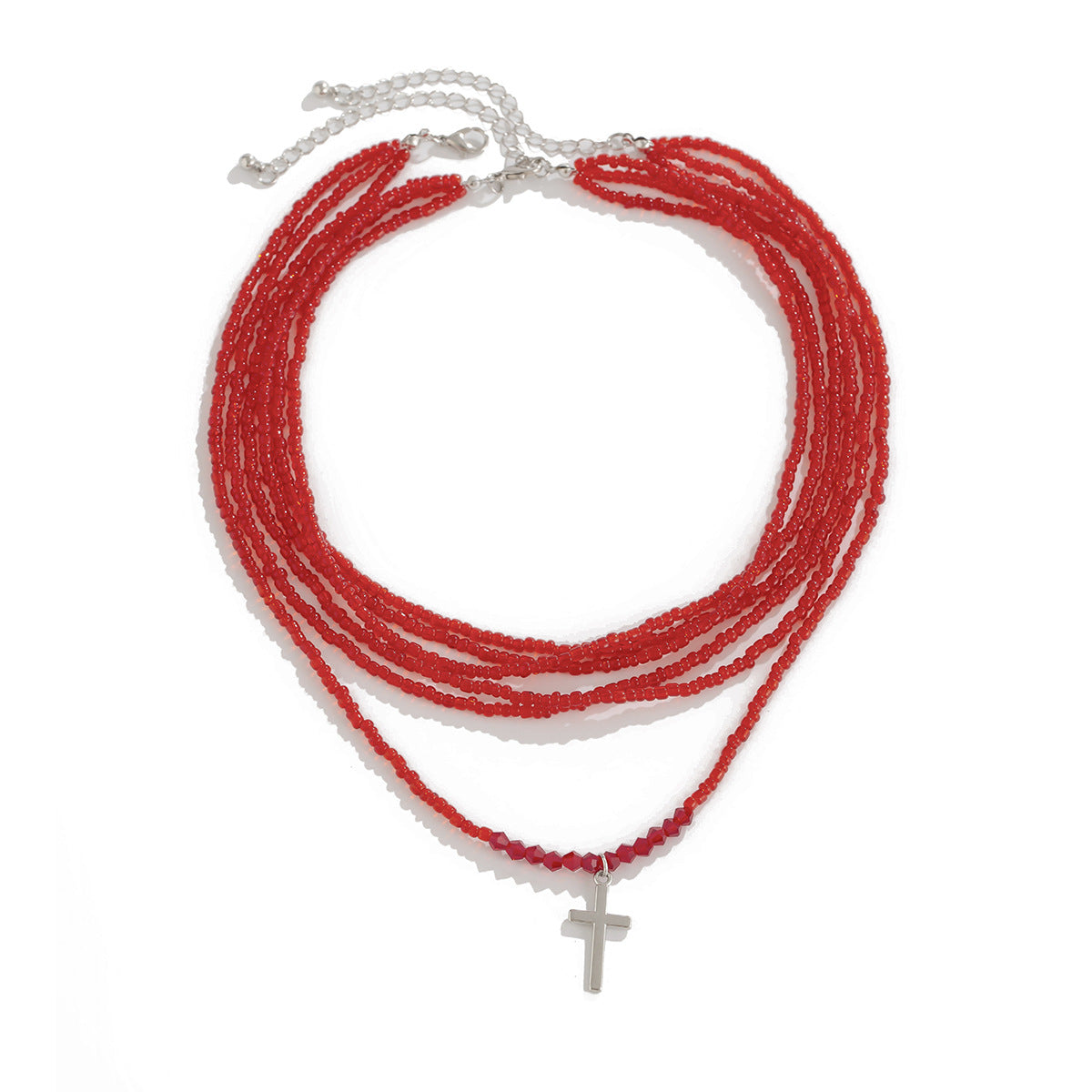 Gothic Beaded Necklace For Alternative Style Fans Planderful Vienna Verve Multi Layered Cross Statement