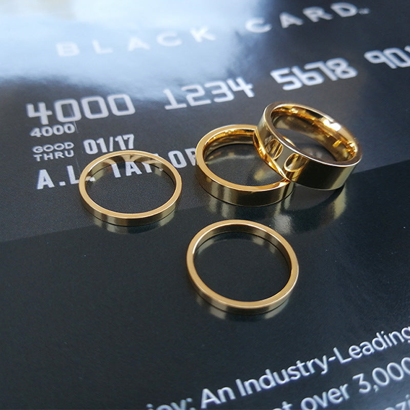 Titanium Steel Japan and Korea Simple Smooth Surface Ring