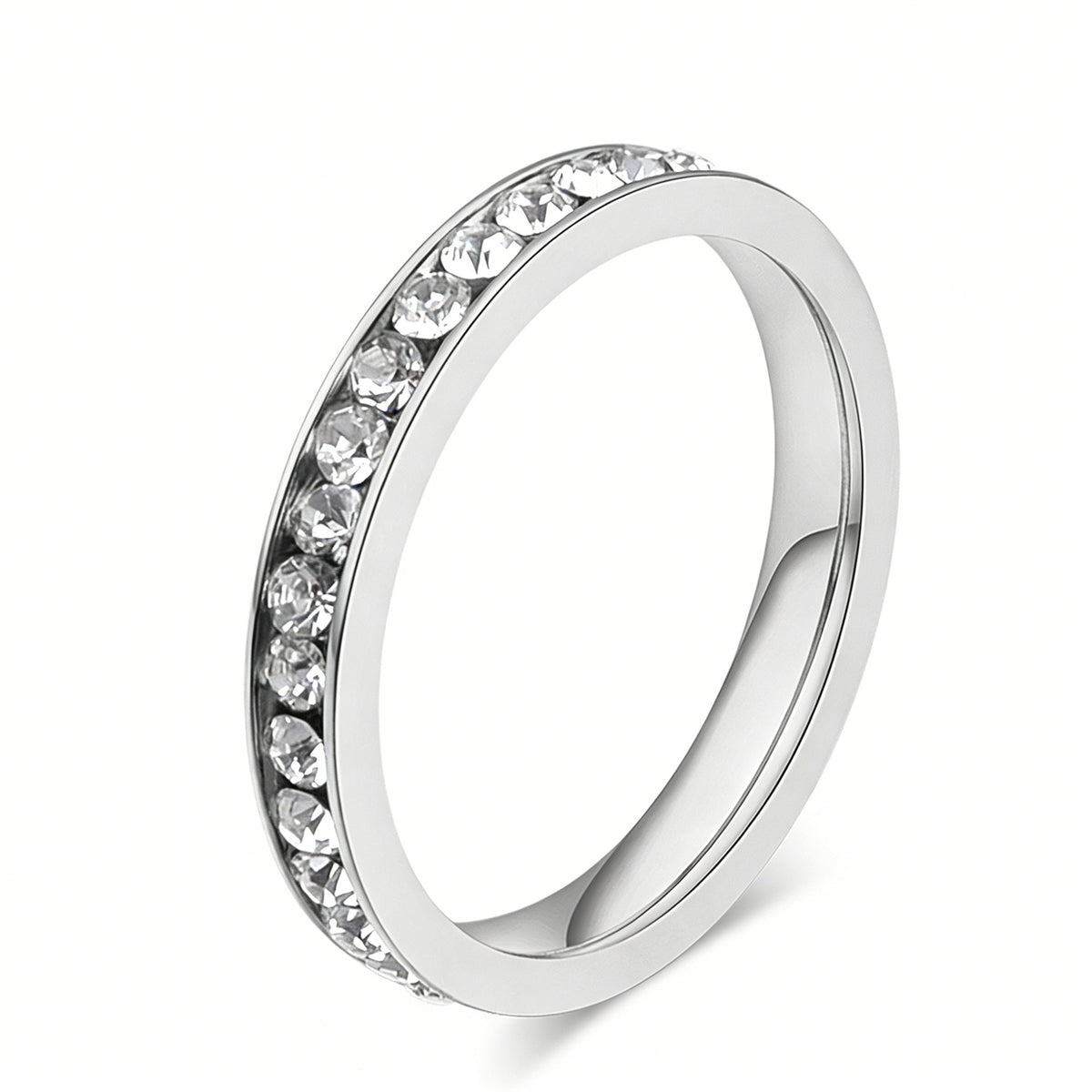 In – Pavé Zircon Women's Ring – Titanium