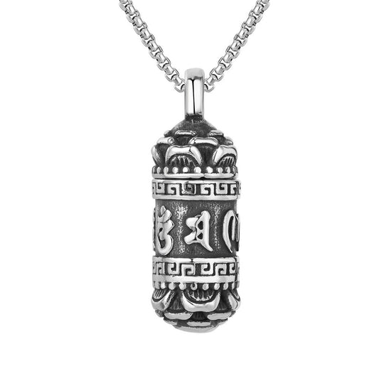 Six Character Mantra Pendant For Unisex Wearers In Titanium Steel Bold Protection Statement Planderful