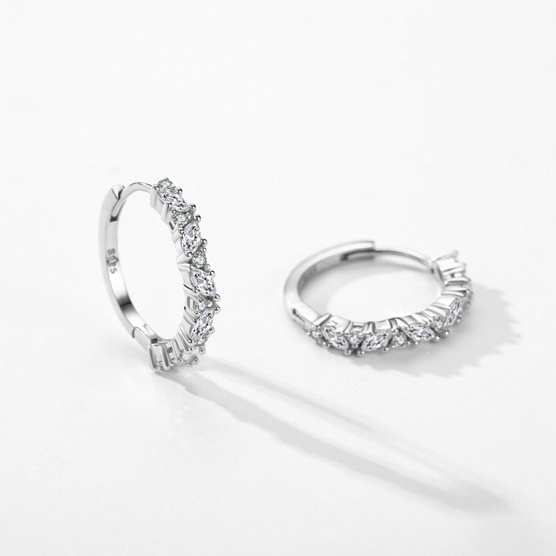 Fashionable and Versatile S925 Sterling Silver Zircon Earrings for Women