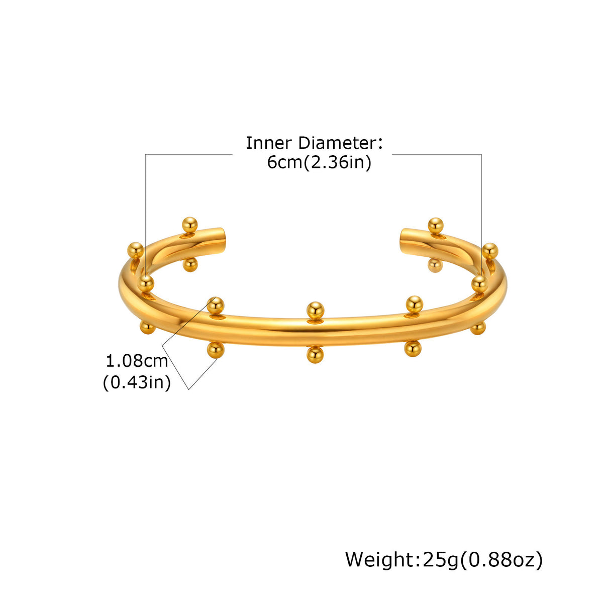 Stainless Steel Geometric Steel Ball Opening Bracelet Steel Ball Ring Cool Geometric