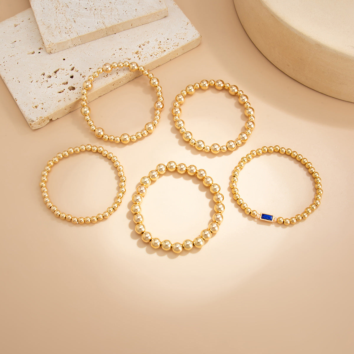 Planderful Acrylic Bracelet Vienna Verve Stacked Beaded Rectangular Jewelry For Trendsetting Women