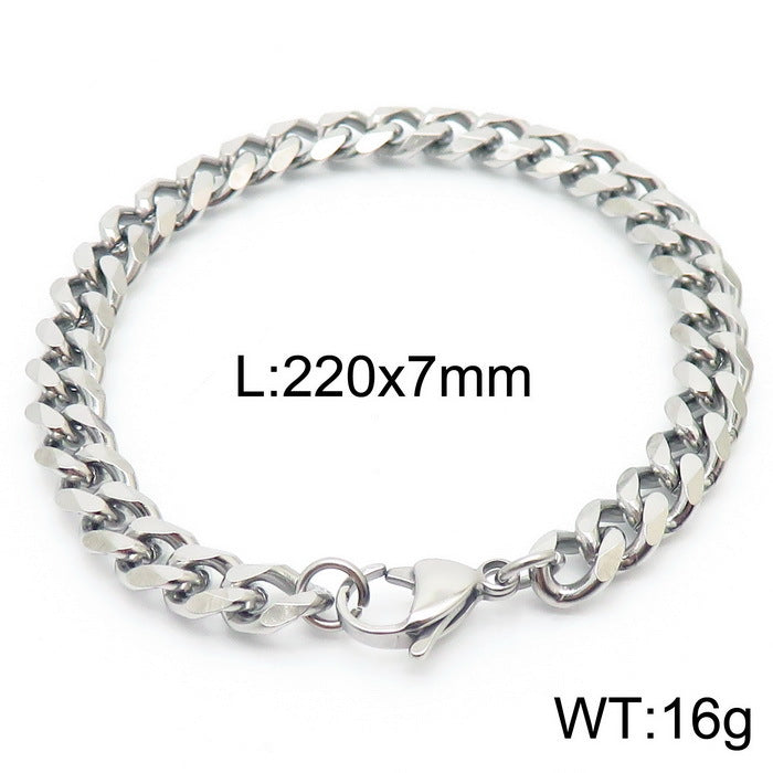 Cool Men's Titanium Steel Does Not Fade Lobster Buckle Bracelet Girls Niche Bracelet A