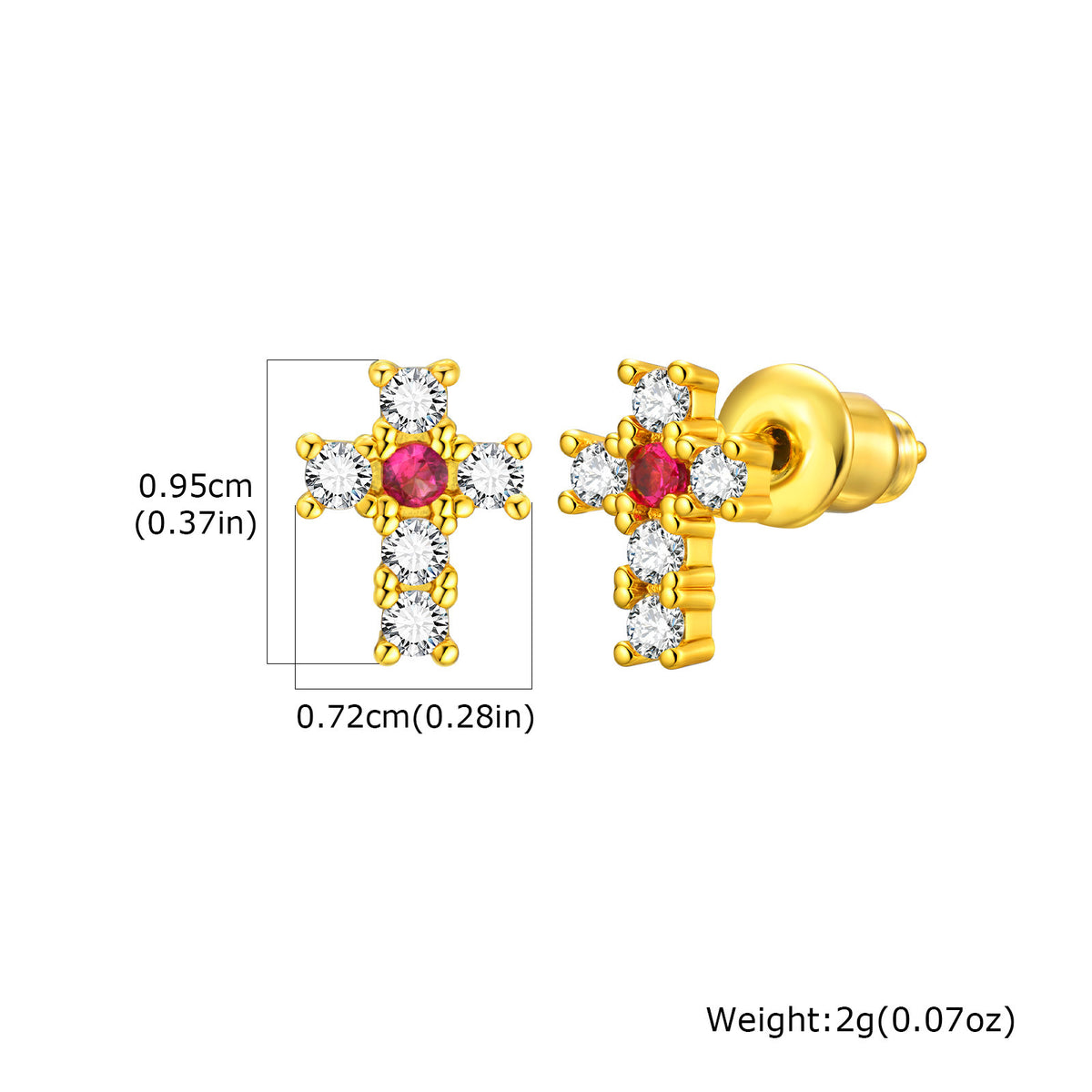 Zircon Cross Earrings