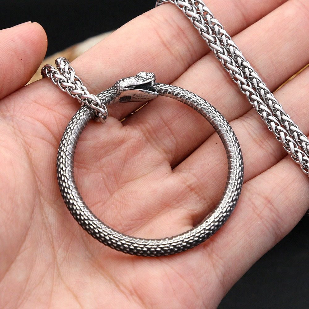 Planderful Stainless Steel Snake Necklace For Men Retro Hip Hop Pendant Durable Gift For Him