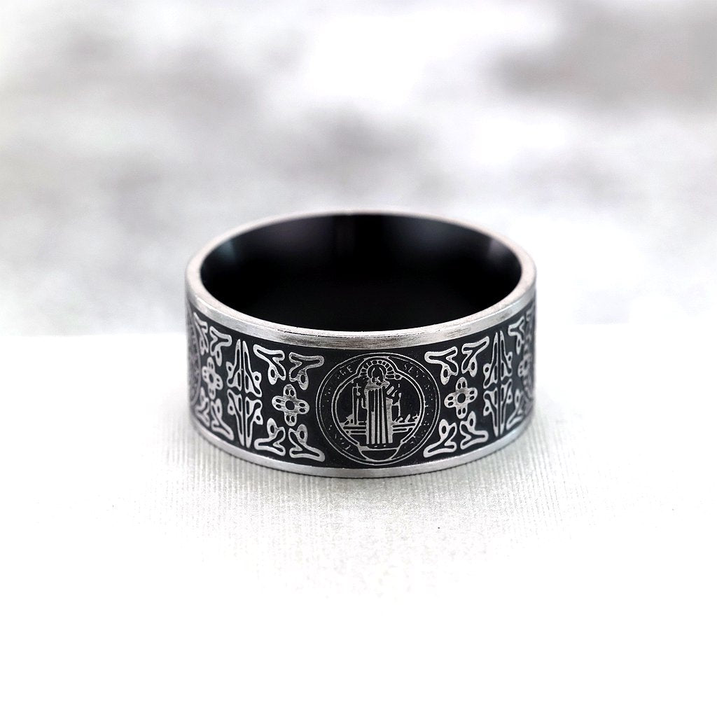 Vintage Cross Stainless Steel Men's Ring