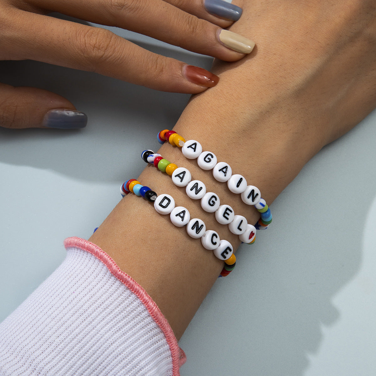 Planderful Vienna Verve Beaded Bracelet for Women Elastic Macaron Color Mix Statement Jewelry