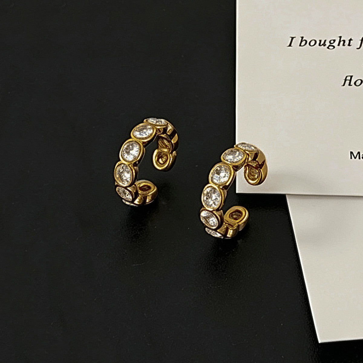 Planderful Vienna Verve Stainless Steel Zircon Ear Clip Cuff Earrings for Trendy Women Statement