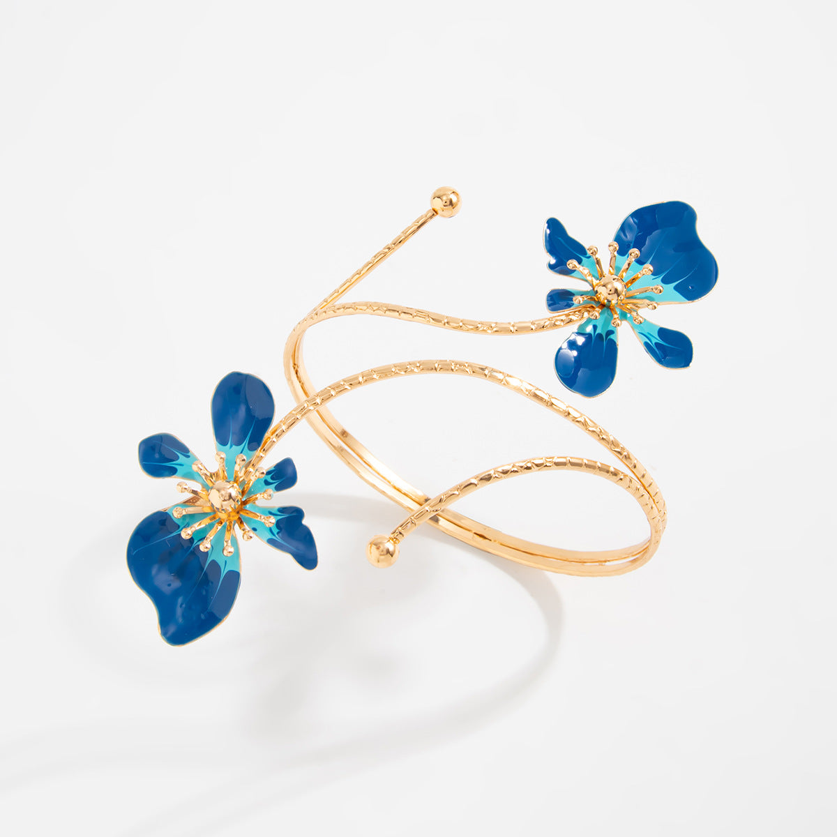 Planderful Vienna Verve Dripping Flower Open Arm Bracelet Adjustable Exotic Petal Winding Jewelry For Women
