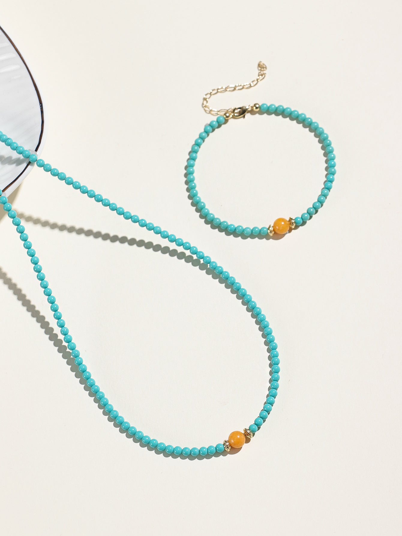 Planderful Fortune's Favor Bracelet – Elegant Chinese-Style Turquoise Beaded Design