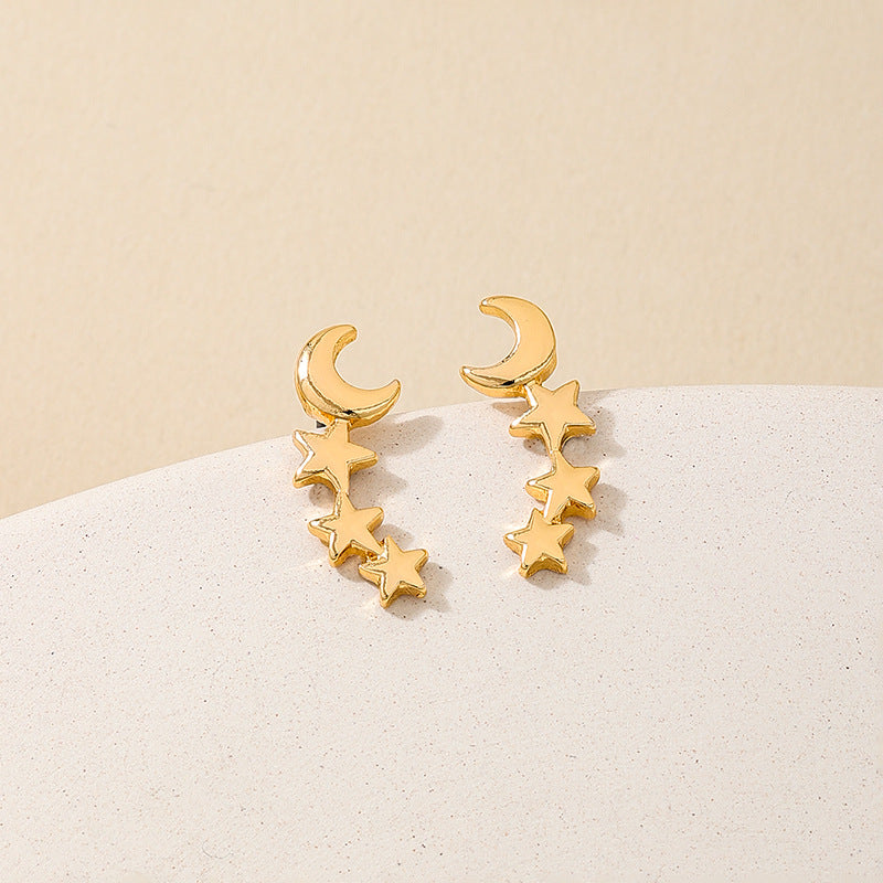 Planderful Vienna Verve Earrings – Fashionable Star and Moon Design