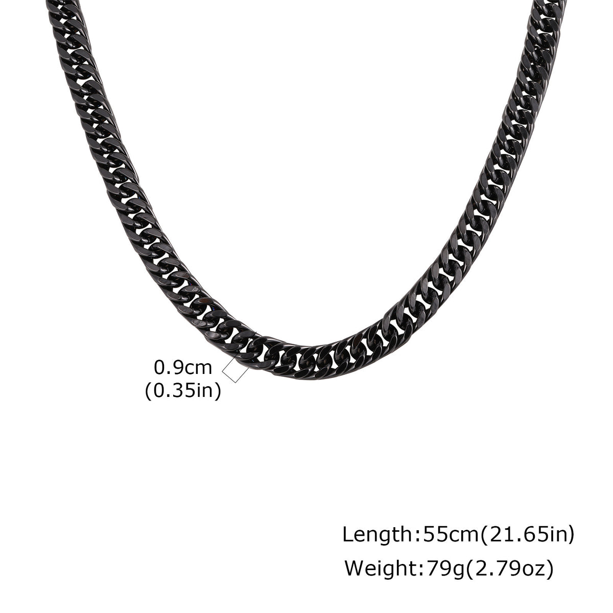 Unisex Stainless Steel Encrypted Four-Sided Grinding Chain Necklace Gold