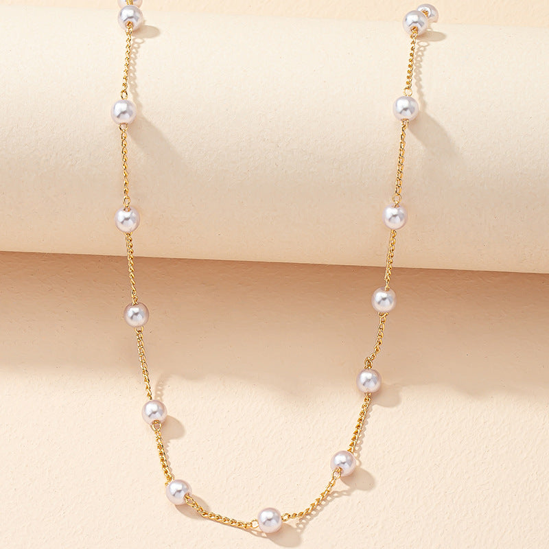 Pearl Necklace with Delicate Chain - Vienna Verve Collection